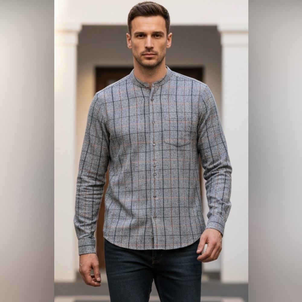 Scotch & Soda Gray Plaid Button Down Shirt Regular Fit